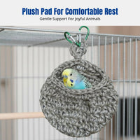 Warm Bird Shelter, Hanging Linen Bed, Parrot, Cockatiel, Budgie, Soft Mat, Winter