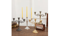 Elegant Three-Arm Candelabra Vintage-Inspired Candelabra with Three Arms Luxurious Candlestick Holder Stable for Event Planners, Brides
