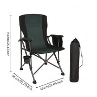 High Back Camping Chair Storage Bag Portable Folding Chair Dark Material Camp Seat
