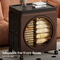 Foldable Trunk with Porthole Door Foldable Design Storage Container Doubleentry Doors Household Furnishing for Students, Bedroom, Closet, Dorm Room