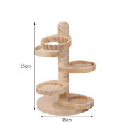 Wooden Organizer with Trays Space-Saving Rotating Display Stand Upright Rotating Organizer for Vanity