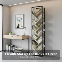 Creative Design Tree-Shaped Bookshelf Multifunctional Storage Rack Space-Saving Book Organizer Compact Size for Children, Students, Office Workers, Study Room, Bedroom, Small Areas