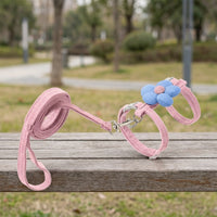 H-shaped Cat Harness and Leash Set Polyester Floral Cat Harness for Outdoor Cat Walking, Small Dog Harness and Cat Leash, Two Colors
