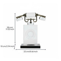 Crystal Telephone Figurine Modern Design Decorative Phone Sculpture Detailed Craftsmanship Vintage Telephone Statue for Showroom