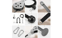 360-Degree Rotating Home Gym Pulley System Silent Pulley System with Tricep Rope Smooth Cable Machine Attachment Kit Heavy-Duty for Athletes