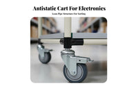 Sturdy Anti-Static Utility Cart Universal Wheels Workshop Material Cart Locking Casters Multi-Layer Rolling Trolley Wear-Resistant for Electronics Technicians, Factory Operators, Workshops, Warehouses, Laboratory, Garages