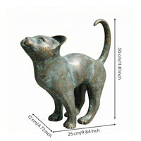 Resin Animal Ornament Standing Pose Leopard Ornament Upright Ears Cat Figurine for Micro-Landscape Display