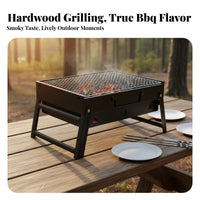 Foldable Design Folding BBQ Grill Lightweight Folding Charcoal Grill Easy to Clean for Campers, Picnics, Backyard, Beach