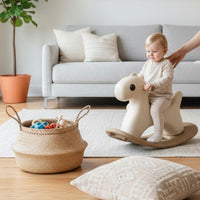 Rocking Horse Smooth Edges Young Child Rocking Toy for Indoor, Playroom