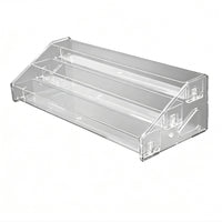 Transparent Clear Staircase Display Shelf Large Capacity Tiered Figurine Display Rack Multi Use Slanted Acrylic Organizer Easy to View for Desk