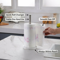 Dining Table and Kitchen Island Paper Roll Holder for Home Cooks, Stainless Steel Towel Countertop with Stable Base