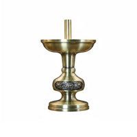 Wealth Attraction Traditional Offering Candlestick Hand Polished Lotus Design Candle Base Brass Candlestick for Altar, Temple, Buddhist Shrine