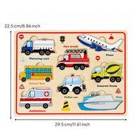 Early Learning Chunky Wooden Puzzle Hands-on Play Wooden Puzzle Board Red Border Children's Toy Educational for Toddlers, Classroom