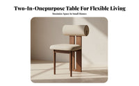 Rectangular Wood Slab Table Multipurpose Design Rectangular Wood-Top Table Space Saving Sturdy Construction for Living Room