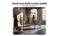 Multifunctional Freestanding Clothes Rack Heavy Duty Freestanding Closet Rack Sturdy Structure Metal Clothing Stand Space Saving for Apartment Dwellers, Retailers, Entryway, Dorm Room, Dormitory, Cloakroom