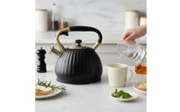 Steaming Tea Kettle Ribbed Cookware Decorative for Kitchen