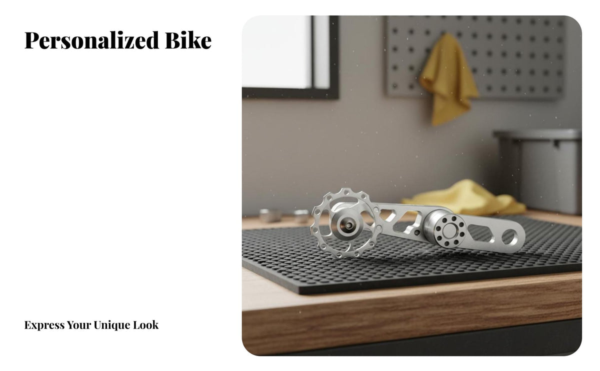 Rear Derailleur Chain Stabilizer Adjustable Tension Rear Derailleur Chain Guide Anodized Finish Drivetrain Part for Mountain Bikers, Town Commuting