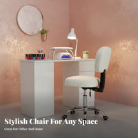 Back Support Medical Assistant Chair Padded Cushion Adjustable Swivel Stool Easy to Clean Swivel Task Stool with Wheels for Nail Technicians, Medical Professionals, Medical Facility Studio, Workshop, Kitchen