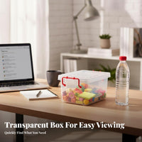 Clear Lidded Container debrisproof Storage Box With Lid for Closet, Street Vendors