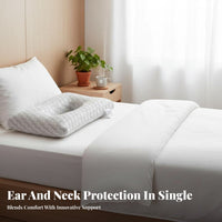 Skin-Friendly Ear Hole Pillow Soft and Comfortable Pillow with Ear Hole Breathable Material for Hearing Aid Users, Nightly Sleep, Resting