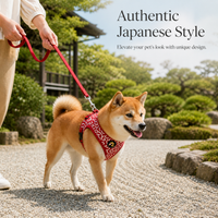 Japanese Style Cherry Blossom Dog Harness and Leash Set for Small to Medium Breeds