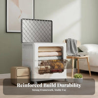 Lidded Storage Box Large Capacity Foldable Lidded Bin Foldable Design Clothing Container for Students, Homeowners, Bedroom, Dorm Room, Shelves