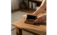 rings Box Wooden rings Box with Slots Hinged Display Case for Couples, Brides