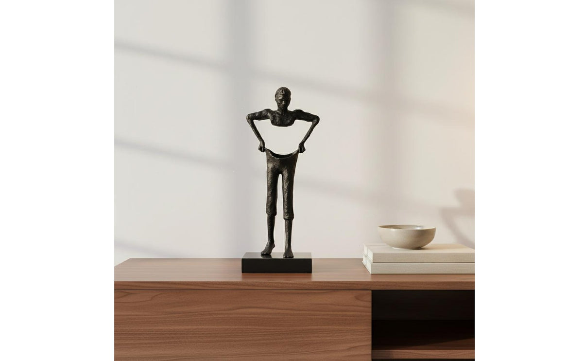 Metal Sculpture Minimalist Style Abstract Metal Figurine Artisanal Appearance Abstract Figure Statue for Office