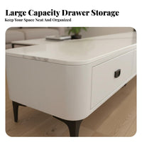 Floor Standing TV Cabinet Light Elegant Design TV Cabinet with Drawers Ample Storage Low Profile Entertainment Center for Pet Owners, Bedroom