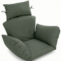 Padded Egg Chair Cushion with Headrest Soft Hanging Basket Chair Cushion Comfortable Ergonomic for Backyard