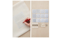 Hand-Stitching Sashiko Embroidery Template Kit Reusable Sashiko Starter Kit with Stencils Geometric Finger Cots with Thimble Allall-Inclusive for Crafters, Beginners, Diy Crafts, Mending Projects