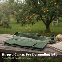 Fruit Picking Bag Adjustable Strap Canvas Harvest Pouch Multiple Pockets Canvas Waist Pouch for Farmers, Gardeners, Orchard, Harvesting, Outdoor Work