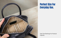 Genuine Leather Bowling Bag, Women's Pillow Bag, Minimalist Shoulder Crossbody, Soft Tanned Cowhide