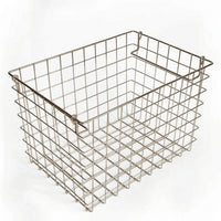Open-Grid Metal Wire Basket with Handle Easy to Carry Wire Shopping Basket with Handle Strong Long-Lasting for Kitchen