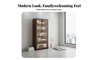 particle-proofresistant Narrow Cabinet with Flip-up Doors Space-Saving Design Freestanding Multi-Tier Cabinet Stackable storage cabinet for Book Lovers, Collectors, child's Room, Small Spaces, Home Office, Bedroom