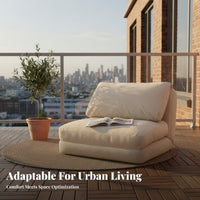 Lazy Sofa Fold-out Single Bed Chair Washable Cover Convertible Sleeper Chair Space Saving Living Room Seating Multi-Functional Design for Apartment Dwellers, Young Adults, Office Workers, Bedroom, Balcony, Small Areas