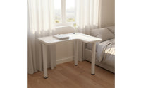 Small Corner Work Desk Modern Simple Style Corner Desk Space Saving Keyboard Tray for Study, Bedroom