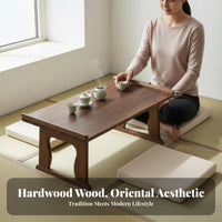 Traditional Chinese Design Foldable Kang Table Space-Saving Foldable Floor Desk Multi-Functional Home Furnishing Lightweight for Calligraphers, Apartment Dwellers, Bay Window, Small Areas, Living Room, Bedroom