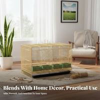 Large Bird Breeding Cage Removable Divider Double Compartment Bird Cage Finish Pet Enclosure