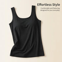 Women's Tank Tops for Gym and Loungewear, Square Neck Plus Size Knitted in Breathable Fabric, Slimming Sleeveless Vest