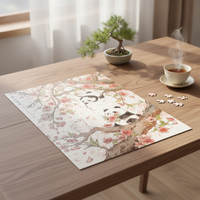 New 1000-Piece Cartoon Panda Jigsaw Puzzle for Adults, Summer Lotus Pond Design, Stress Relief Educational Toy