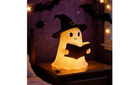 Reading Ghost with Witch Hat Cute Ghost Figurine Standing Tabletop Decoration Playful for Students, Bookshelf