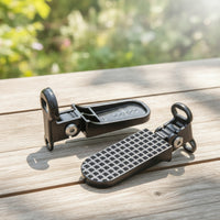 Universal Foot Pegs with Folding Bracket Collapsible Rear Pedals with Foldable Design Space-Saving Rear Bike Footrest Pedals Heavy-Duty for Passengers