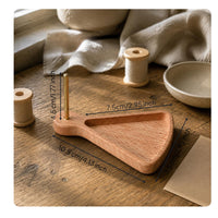 Wooden Bead Tray Vintage Design Wood Spool Stand Tray Handmade DIY Tool