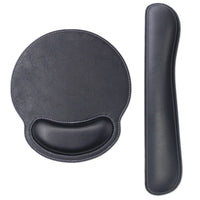 Stitched Edges Keyboard Mouse Pad Set Padded Mouse Wrist Rest Set Smooth Finish Keyboard Wrist Rest Cushioned for Desk Use
