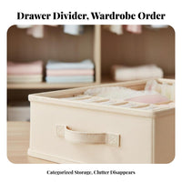 With Lid Compartgentlemented Underwear Box compartgentlement Design Foldable Divider Set Space-Saving Drawer Organizer foldable for Adults, Students, Parents, Bedroom, wardrobe organizer, for journeys