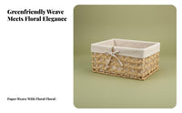 Woven Rectangular Container adaptable WovenDesign Aesthetic Container With Handles