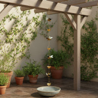 Bee-Themed Rain Chain Weather-Resistant Hanging Bee Chain Rust-Resistant Tiered Rainwater Collector for Porch