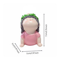 Stretching Silhouette Figurine Pink Outfit Cartoon Stretching Figurine Compact Home Decoration