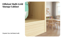 Child-Friendly Height Kindergarten School Bag Shelf Large Capacity Wooden Cubby Cabinet Modular Design Wooden Cubby Organizer Sturdy Construction for Preschoolers, Daycare Providers, Teachers, Playroom, Bedroom, Home